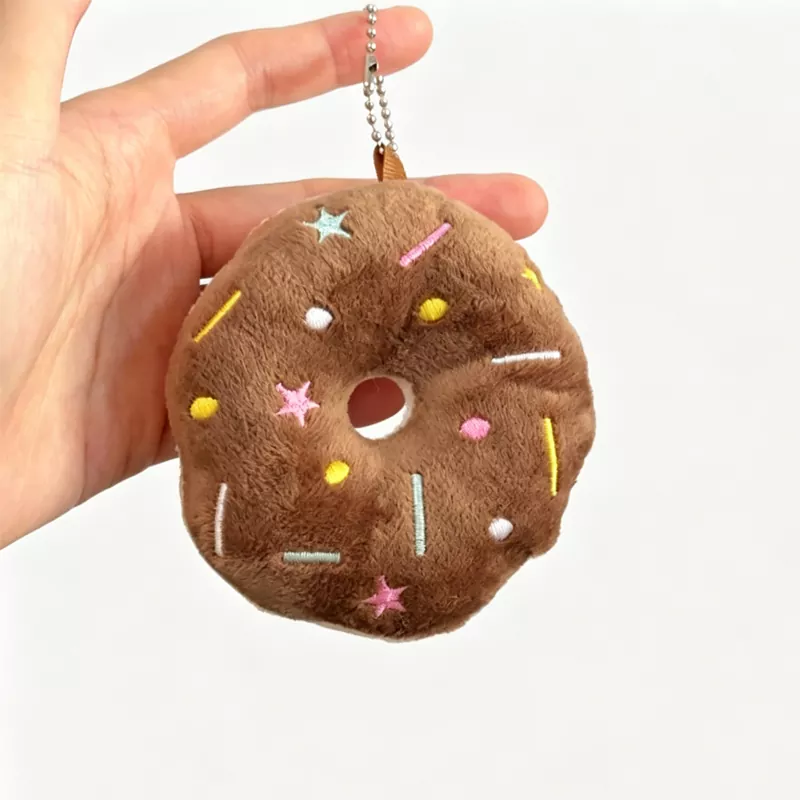 Sladká guľatá plyšová kľúčenka donut